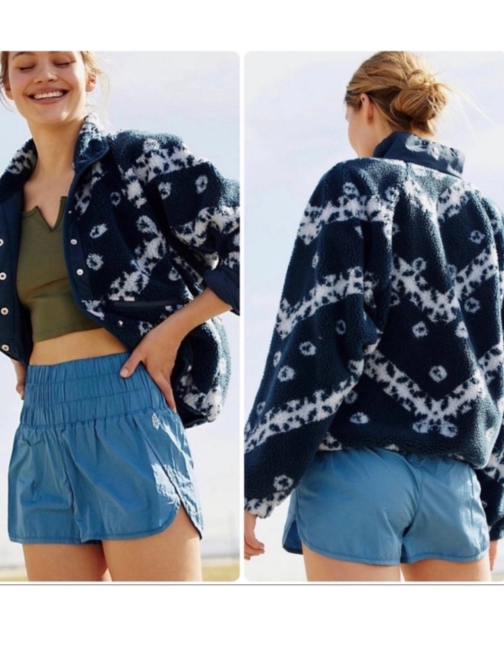Free People Movement Rocky Ridge Fleece in Indigo